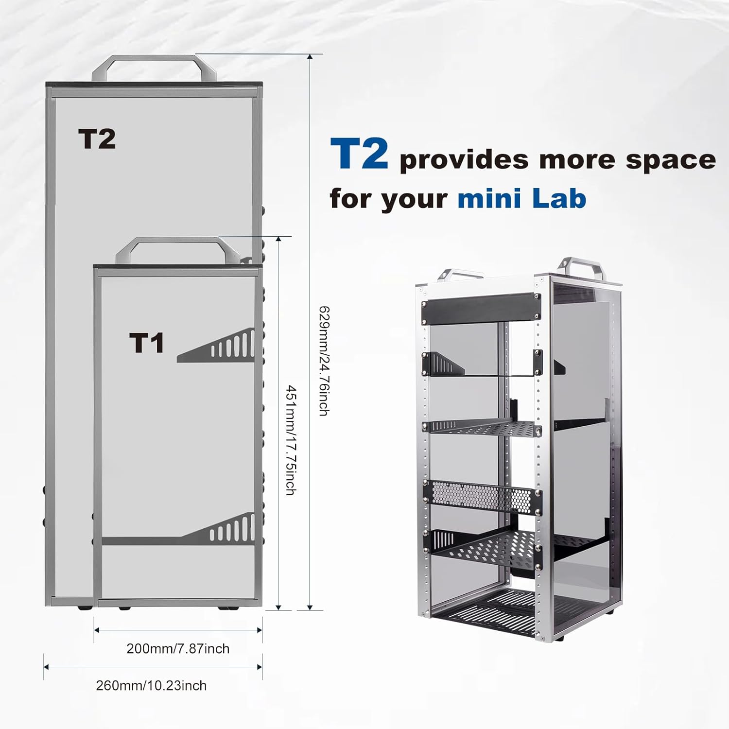 GeeekPi 12U Server Cabinet, 10 inch Server Rack for Network, Servers, Audio, and Video Equipment, DeskPi RackMate T2 Rackmount, 10.23 inch Depth
