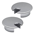 Desk Grommet 1-3/8" (35 mm), Desk Cord Hole Cover, Cable Grommet Metal Zinc Alloy Materilal, Desk Hole Grommet for Office and Home Table Cable, Detachable Cable Cord Organizer (Matte Silver 2 Pcs)