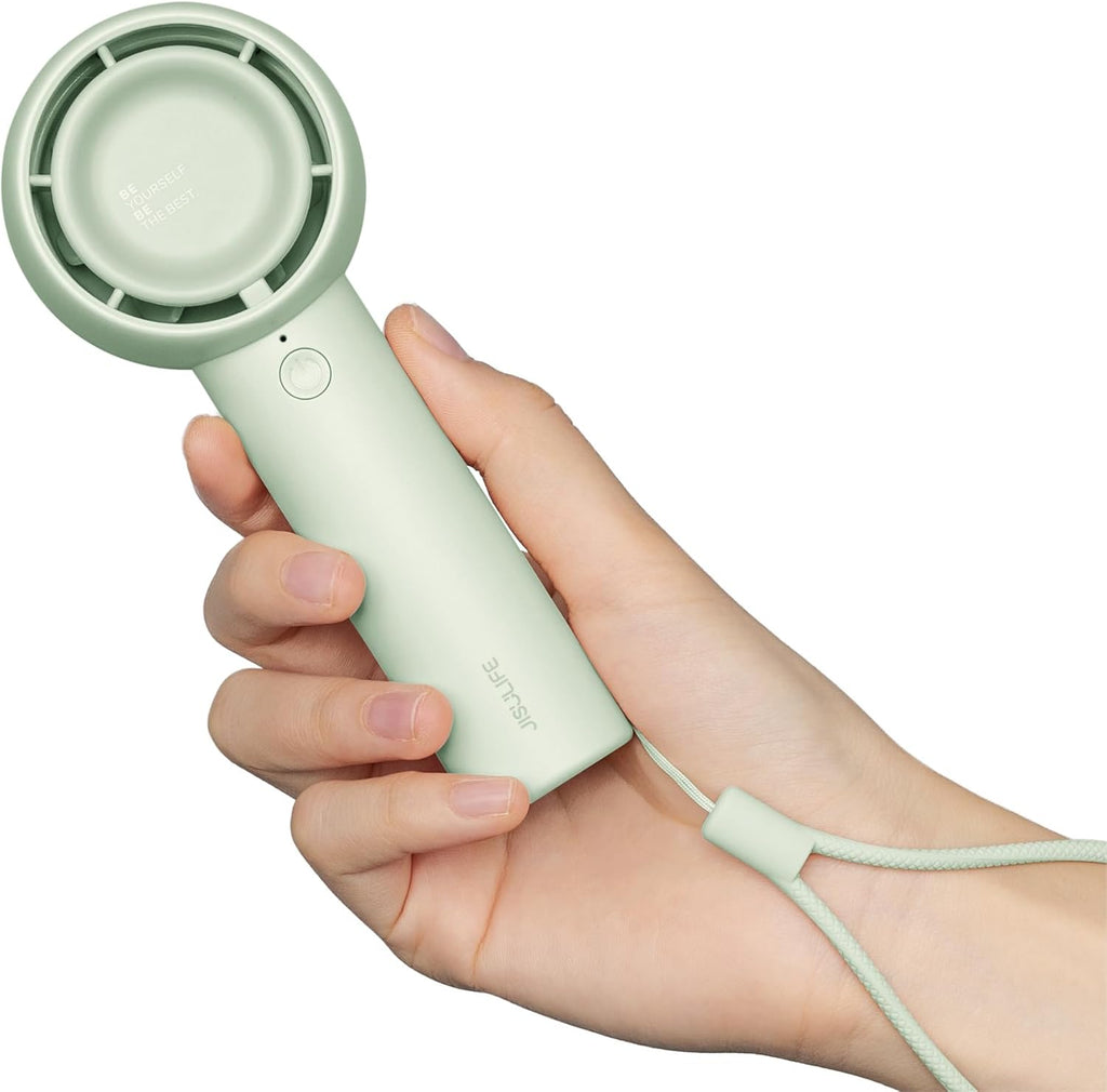 JISULIFE Mini Portable Fan-Bladeless Safe Design, Powerful Turbo Handheld Fan with 5 Speeds, 16Hrs Max Cooling Time，USB Rechargeable, Small Pocket for Travel/Lash, Gifts For Girls/Women