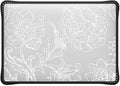 CASETiFY Impact MacBook Air 13" (M1/Intel) Case [Cushioned Impact Corners/Scratch-Resistant/Anti-Slip Grip] - White line Art Flowers - Clear Black