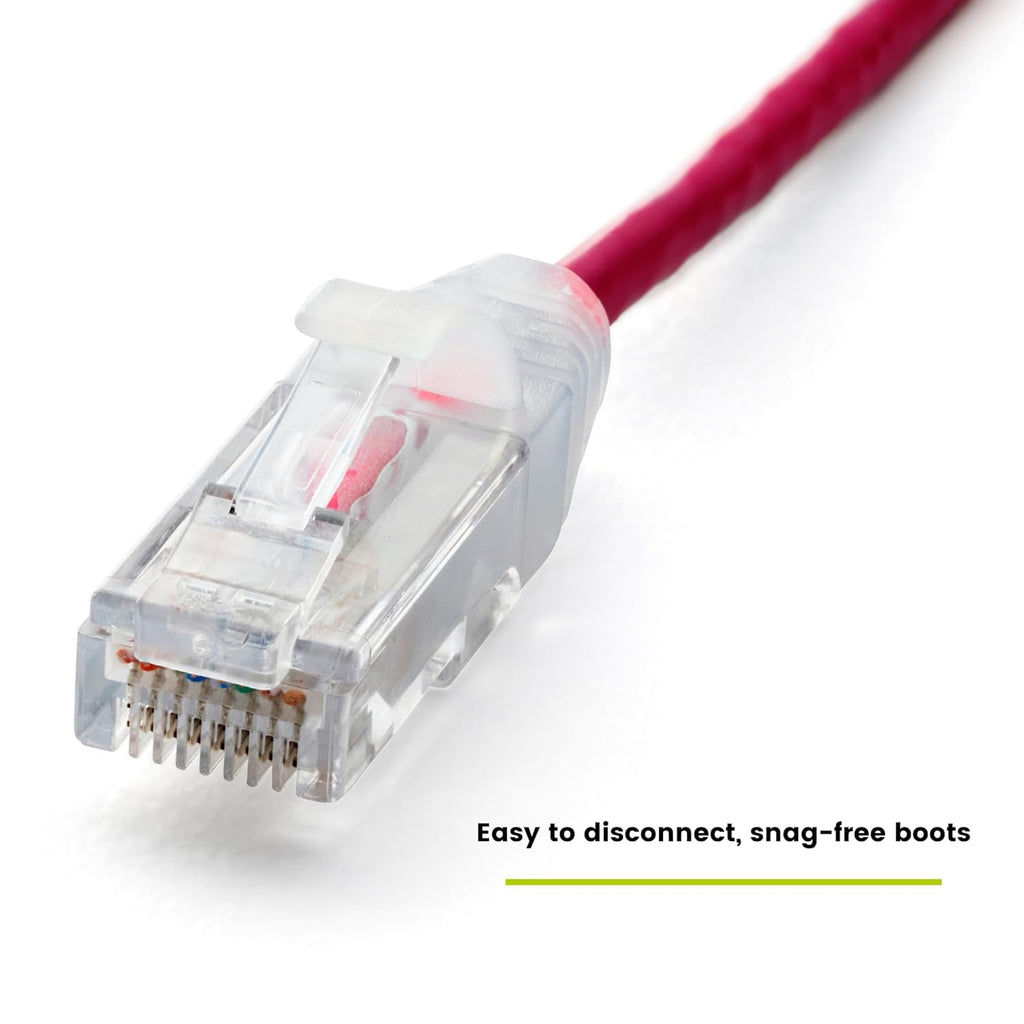 TRUECABLE Cat6 Component Rated Patch Cable, Unshielded (U/UTP), 14ft, Red, 28AWG Solid Copper, Snagless 10G High-Speed Ethernet Cable, PoE++ 4PPoE 100W, UL Listed, RoHS-3, 1 Pack