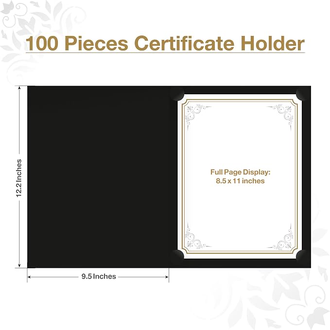 BELLE KR® Black Certificate Holders 8.5 x 11, Documents and Diplomas - Image 3