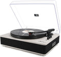 LP&NO.1 Record Player wirelessTurntable with Built-in Speakers and USB Play&Recording Belt-Driven Vintage Phonograph Record Player 3 Speed for Entertainment and Home Decoration(Light Gray)