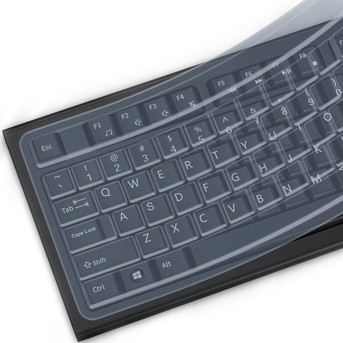 (2 Pack) Universal Clear Anti-Dust Keyboard Skin Protector Cover for 104/107 Keys Standard Desktop Keyboard Reusable Waterproof Keyboard Cover