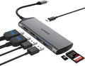 USB C Docking Station Dual Monitor, 7-in-1 Laptop Dock with 2 HDMI,100W PD, USB 3.0, SD/TF Card Reader Ports, Laptop Docking Station for Dell, HP, Lenovo, Surface and More