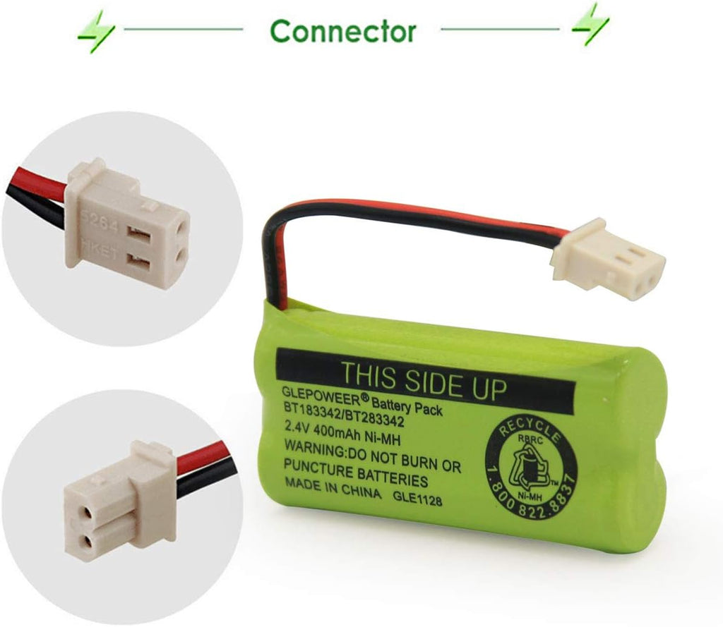 BT183342 BT283342 BT166342 BT266342 BT162342 BT262342 Battery Compatible with CS6114 CS6419 CS6719 EL52300 CL80111 Cordless Handset Phone (Pack of 2)