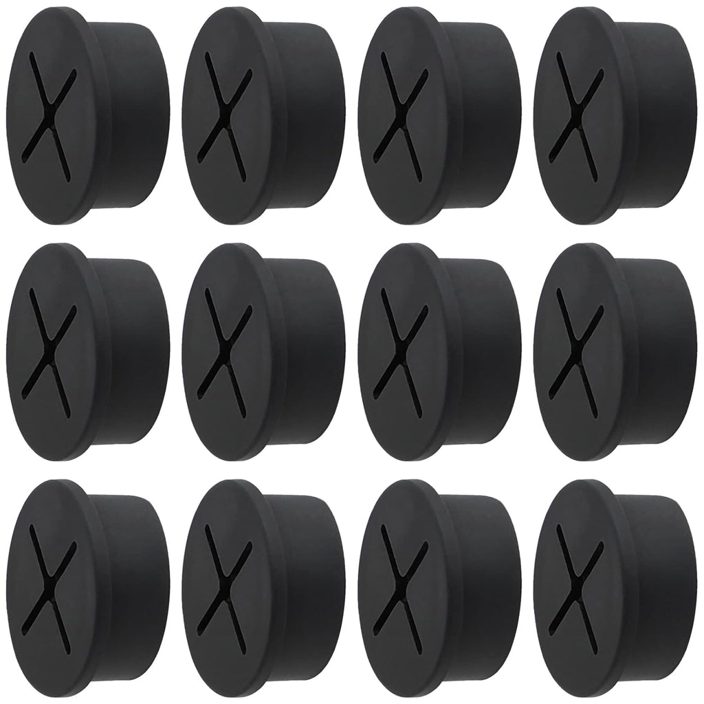 Desk Grommet, 1 Inch Flexible Rubber Grommets, Silicone Cable Cord Grommet Wire Hole Cover for Desk, Table and Other Furnitures(12Pack)