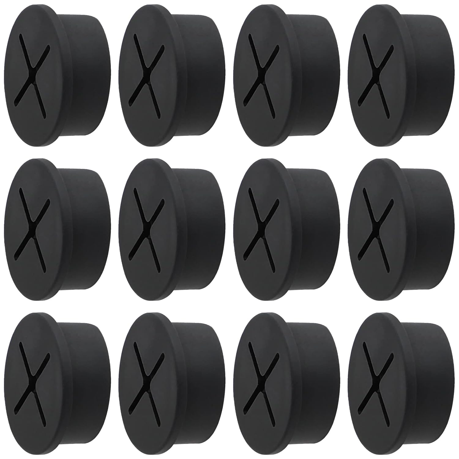 Desk Grommet, 1 Inch Flexible Rubber Grommets, Silicone Cable Cord Grommet Wire Hole Cover for Desk, Table and Other Furnitures(12Pack)