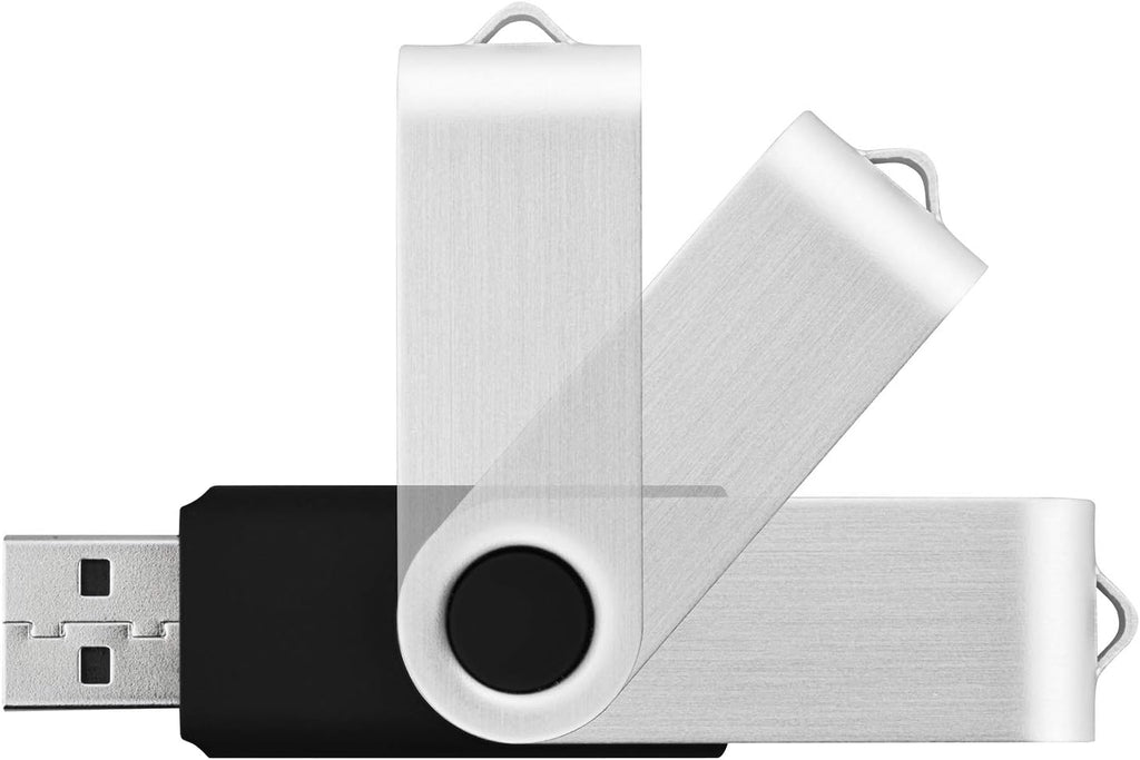 KOOTION 128MB Bulk USB Drives 100 Pack USB 2.0 Flash Drive Thumb Drives Swivel Memory Stick (Black, 100pcs, 128MB)