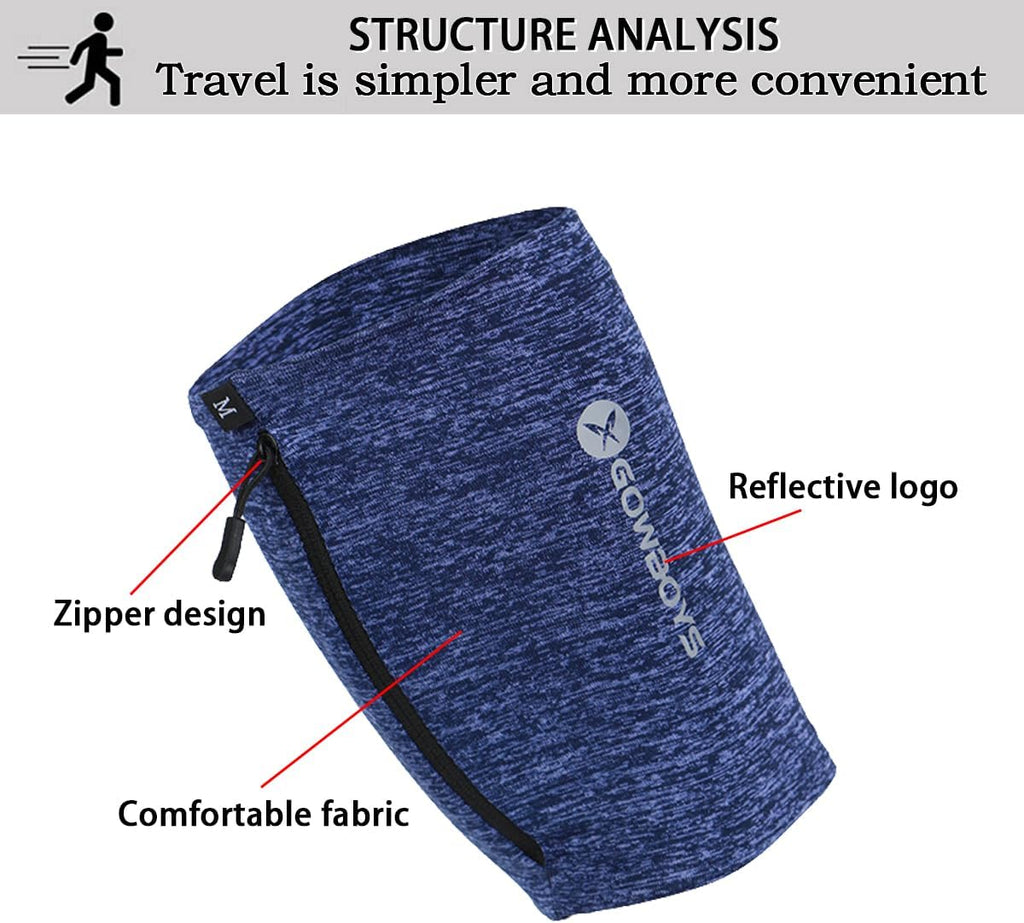Running Phone Armband for Men Women,Universal Arm Bands for Phones Below 8 Inches,Waterproof Cell Phone Armband for Hiking,Running,Cycling,Climbing(Blue M)