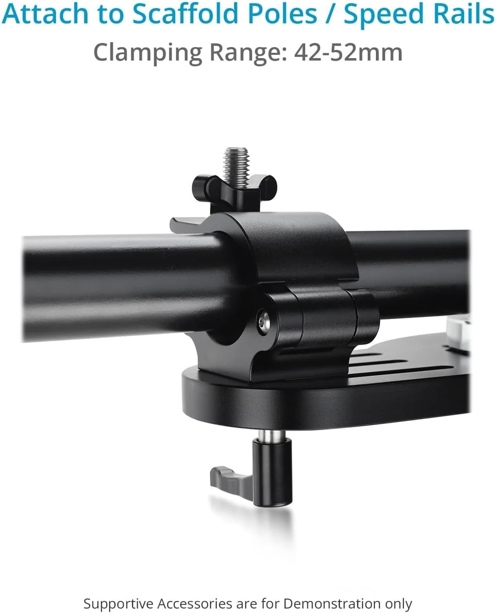 PROAIM Truss/Scaffold Connection Plates – Mitchell Mount. Rigging Adapters for Overhead Shots. for Wall Spreader Rod/Poles/Grids. 360° Swivel Clamps, Robust & Secure - 50kg Payload