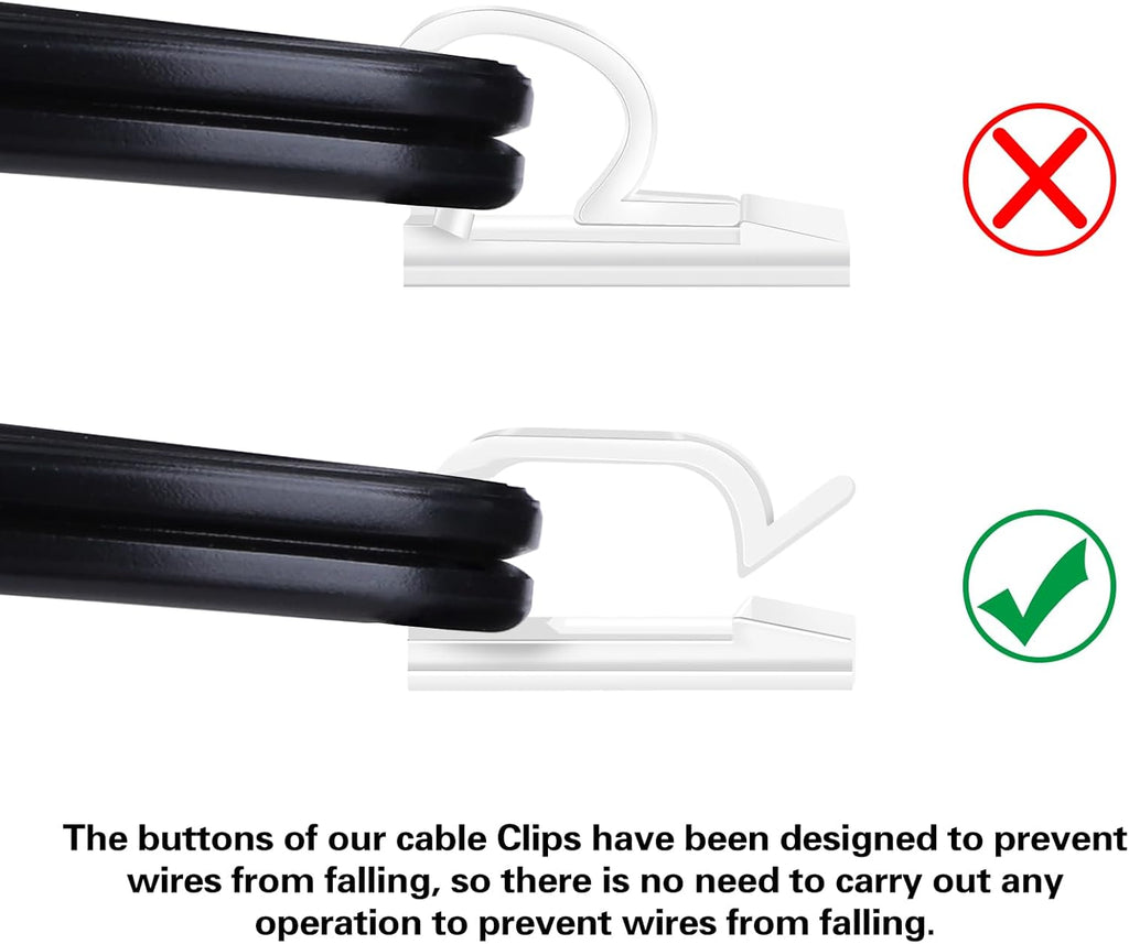 XHF 3/4” Adhesive Cable Wire Clips Clear 120pcs, Cable Staples Outdoor Cable Management Wire Organizer Cord Holder for Under Desk, Car, Wall, TV PC Ethernet Cable WCL7-clear-120p