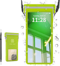 Large Floating Waterproof Phone Case with Lanyard for Snorkeling & Diving - Underwater Phone Pouch Compatible with i-Phone 16/15/14 Pro Max, Galaxy All Series, Beach and Pool Water Park (Green)