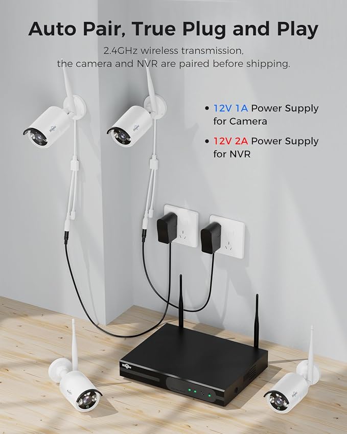 Hiseeu 100ft WiFi Pro Security Camera System, 16CH 4K NVR Kit, Wired Plug-in - Image 4