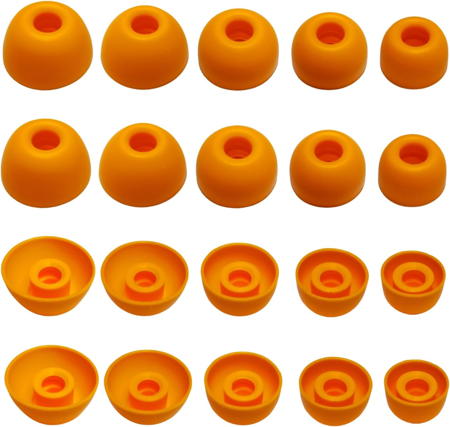 Silicone Earbuds Tips for Powerbeats Pro2 Replacement Ear Tips 10 Pairs XL/L/M/S/XS - Compatible with Beats Studio Buds/Beats Fit Pro/Solo Buds, Orange
