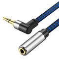 3.5mm Male to Female Extension Stereo Audio Extension Cable 10FT, Cotton-Braided Audio Extension Cable, Stereo Jack Cord for Phones, Headphones, Speakers, Tablets, PCs and More