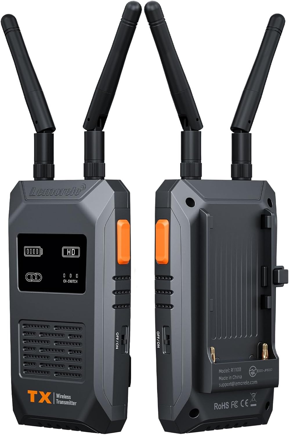 Lemorele Wireless HDMI Transmitter and Receiver, Plug and Play HDMI Local Loop-Out, 5.8G 656Ft 1080P Full HD for Stream Audio & Video from Camera/PC/TV-Box to Projector/Monitor/TV