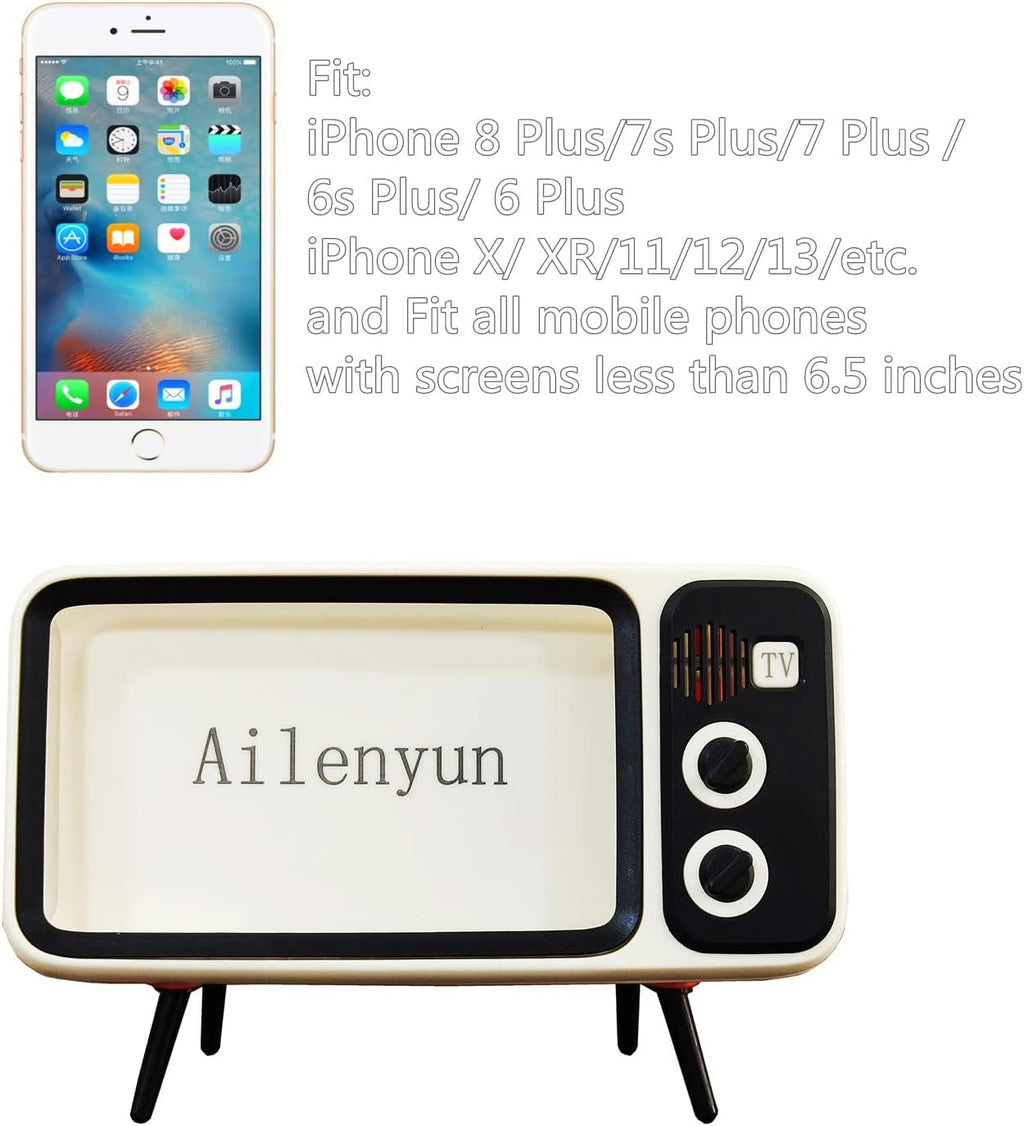 TV Speaker Phone Holder Style Mobile Phone Holder with Speaker Suitable for Smartphones Under 6.5 inches for Men Mens Husband Tester (Front Black and Back Gray)