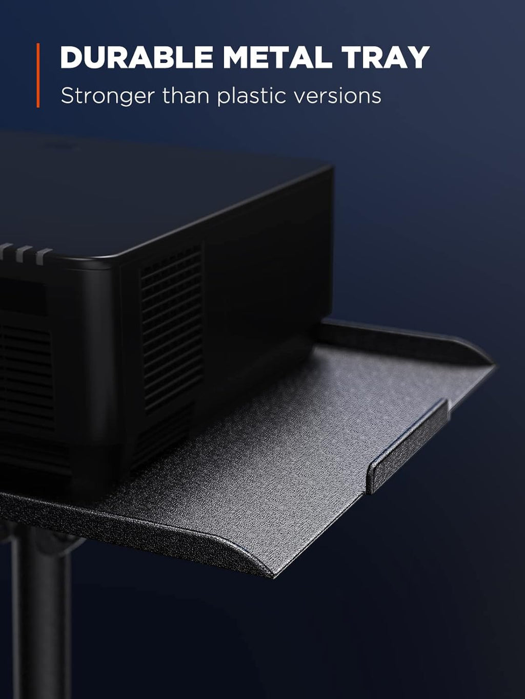 AMADA HOMEFURNISHING Foldable Projector Tripod, Multipurpose Laptop Stand with Removable Mouse Tray, Adjustable Height 25-63 Inch, Outdoor Movie Projector Stand, AMPS03