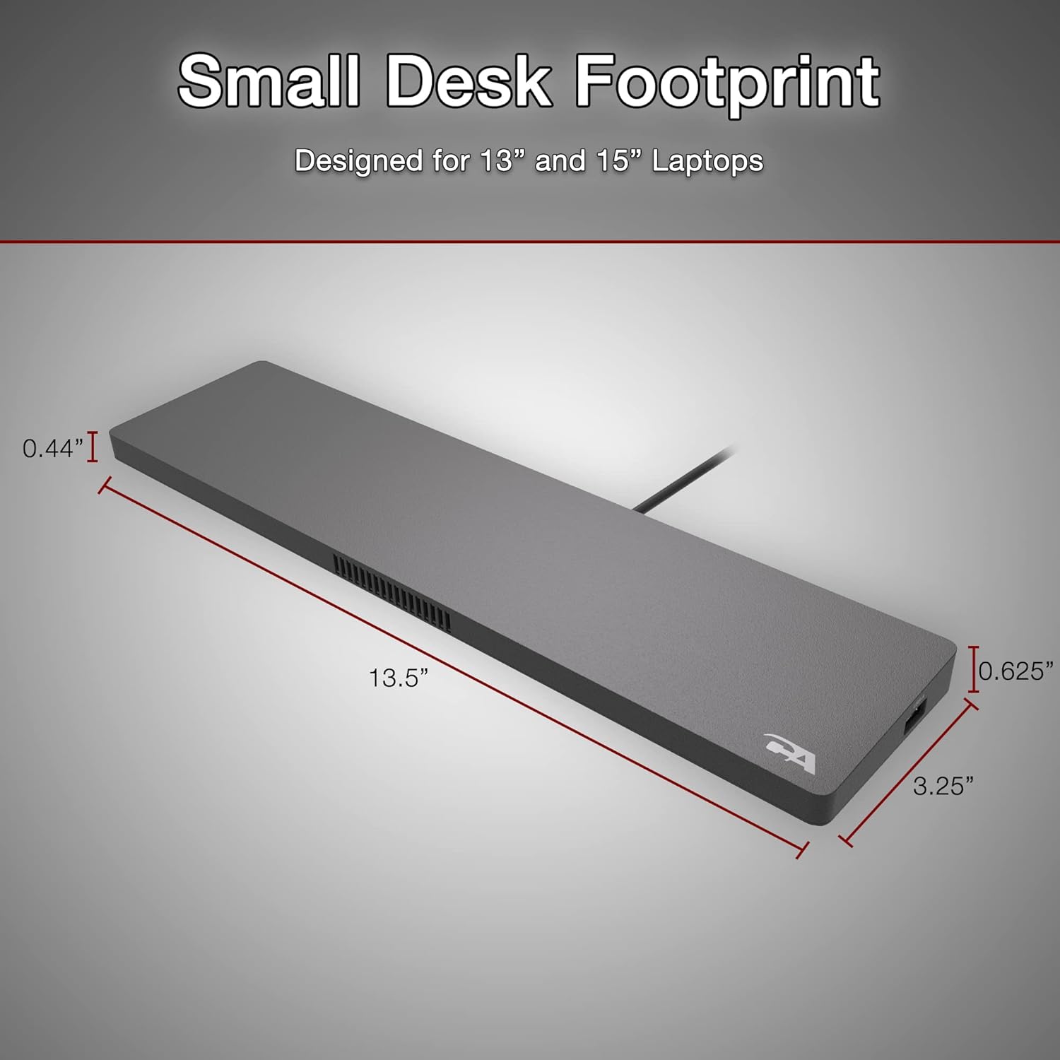 CA Essential Docking Station (DS-2000) – USB C Docking Station with 135W AC Power Adapter (90W Power Delivery), Active Laptop Cooling, Dual Monitor Displays in 4k, 4 USB Type A Ports, Ethernet Port