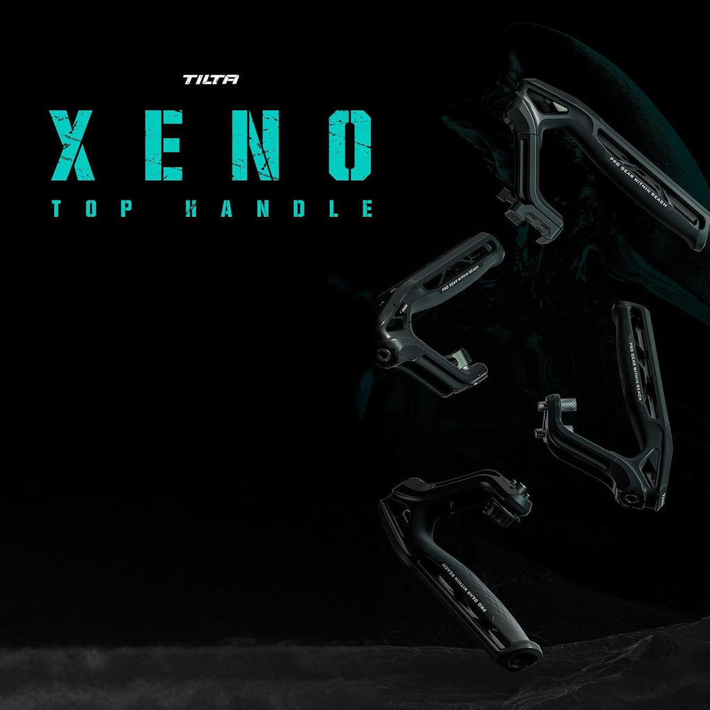 Tilta Xeno Top Handle for Filmmakers & Cameras - Black | Aluminum Alloy and Silicone Build | Fits Most Cameras/Cages | 1/4"-20 Threads w/Locating Points | Safety Release Pin (Dual 1/4"-20)