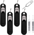 6 Pack SIM Card Removal Tool, Sim Card Tray Opening Tool Eject Pins Needle Opener Ejector Compatible with All iPhone Apple iPad HTC Samsung Galaxy Cell Phone Smartphone Watchchain Link Remover, Black