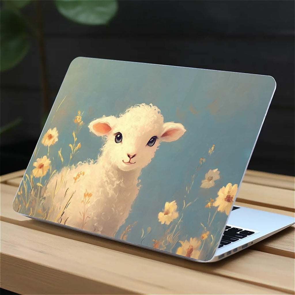 Compatible with MacBook Air 13.3 13.6 Inch Case 2022 2021 2020 2019 Plastic Hard Shell Case Cover,13.6 Air (A2681) M2 2022, Cute Little Lamb