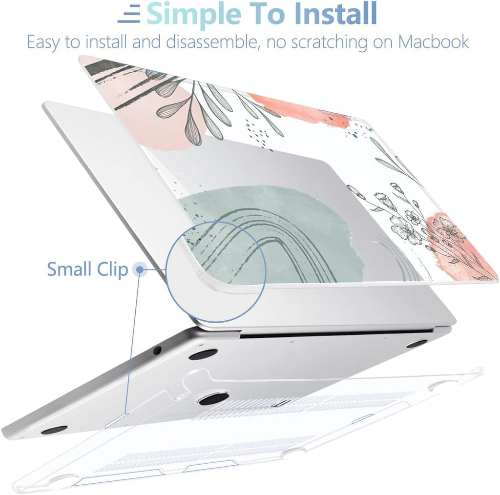 MEEgoodo Case for MacBook Air M4/M3/M2 13.6 inch 2025 2024 2022, Fit Model A3240 A3113 A2681, Compatible with MacBook Air 13 inch, Laptop Hard Shell Case with Keyboard Cover, Watercolor Floral 3