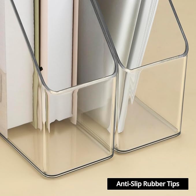 QWORK Clear Acrylic Magazine File Holder, 10.24” X 9.45” X 3.54”, Reliable and - Image 4