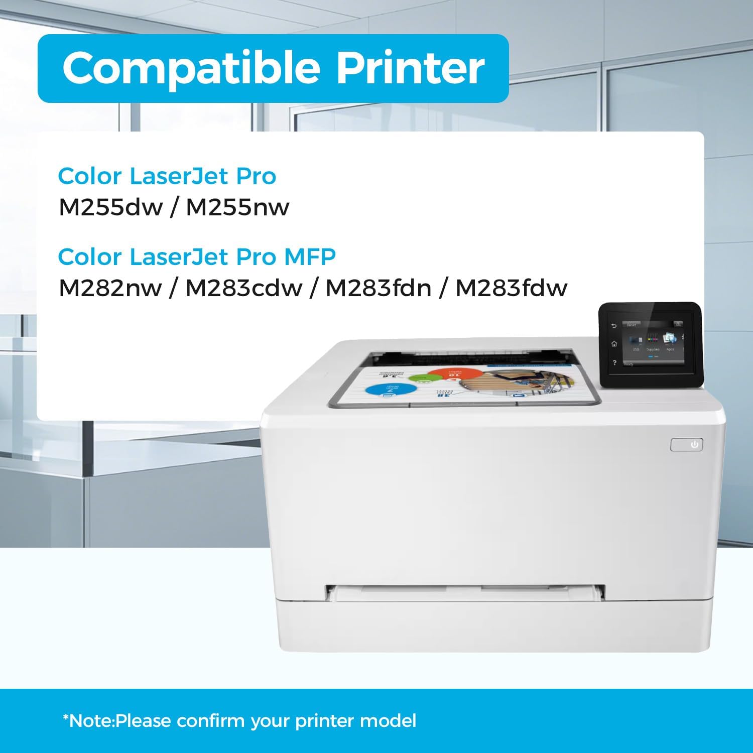 206X Toner Cartridges High Yield with Chip Replacement for HP 206X 206A Toner Compatible with Color LaserJet Pro M255dw M255nw MFP M282nw M283cdw M283fdn M283fdw Printer W2110X W2110A (4 Pack-B/C/Y/M)