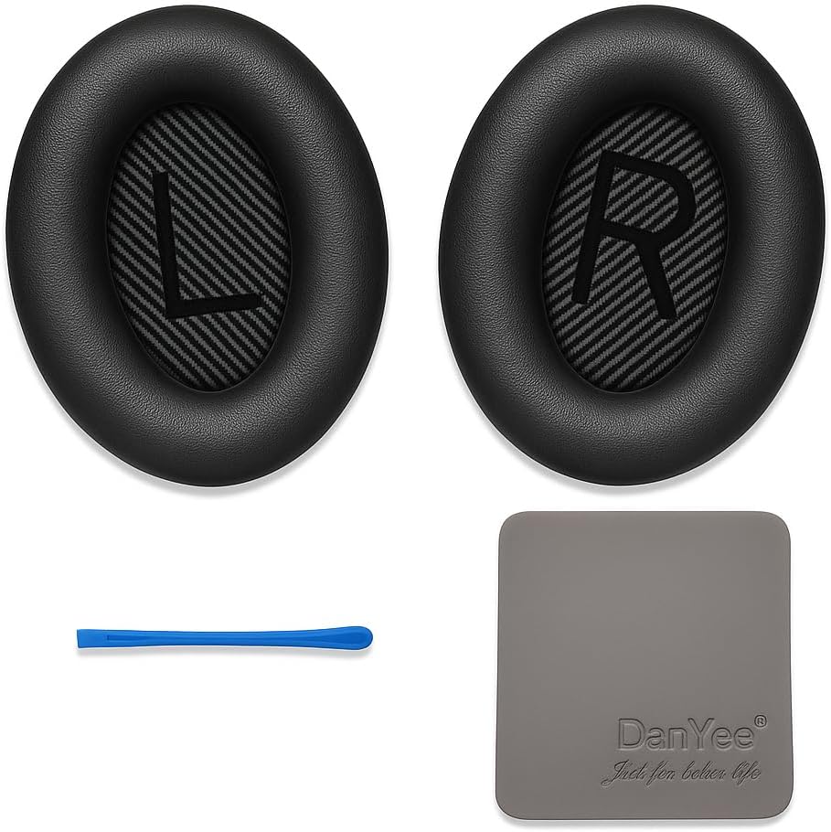 Premium Replacement Ear Pads for Bose QC2, QC15, QC25, QC35 I & II – Soft Protein Leather & Memory Foam Cushions – Enhanced Noise Isolation – Easy Installation Kit & Cleaning Cloth