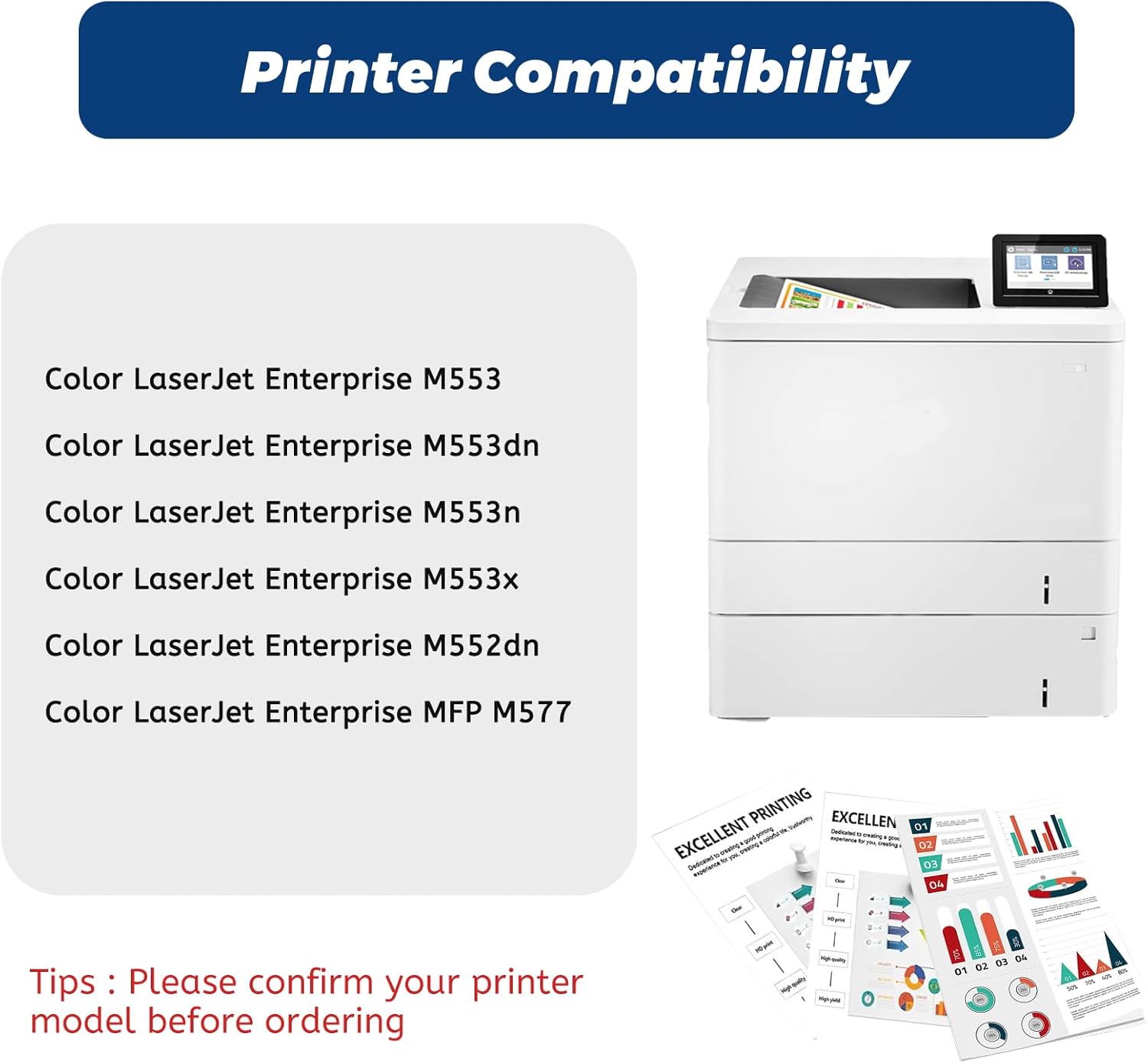 508A Magenta CF363A Toner Cartridge, Replacement Compatible for HP 508A 508X CF363X for Color Laserjet Enterprise M553 M552 Color Laserjet Enterprise MFP M577 Series Printer, with Smart Chip (1-Pack)