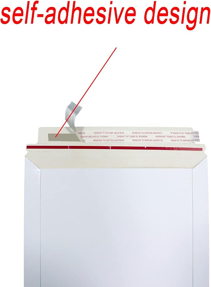 Bonfasvo Rigid Mailers 30 Pack 9.5 x 12.5 inches White Self Seal Stay Flat Bulk - Image 4