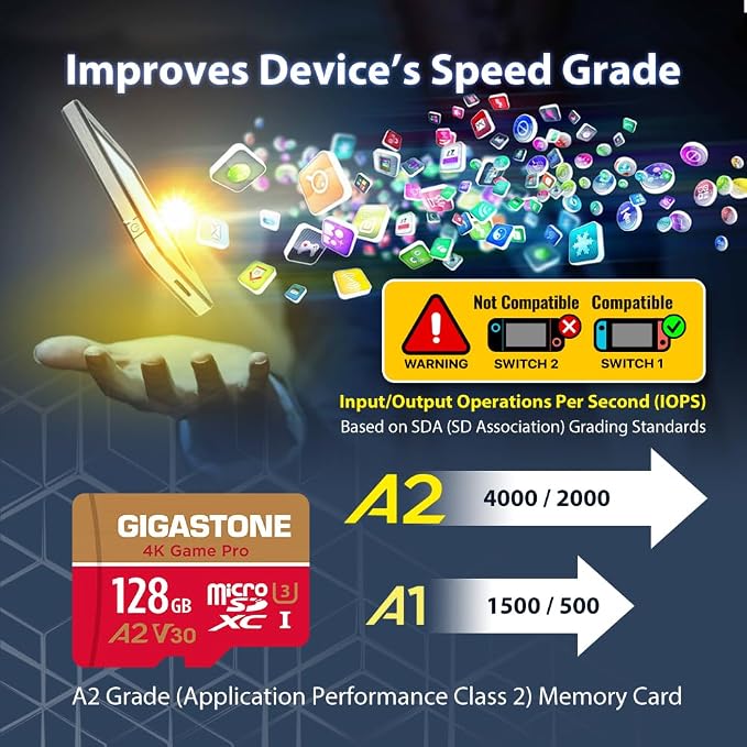 【For Switch 1 Only】GIGASTONE 128GB Micro SD Card, 4K Game Pro, MicroSDXC Memory - Image 6