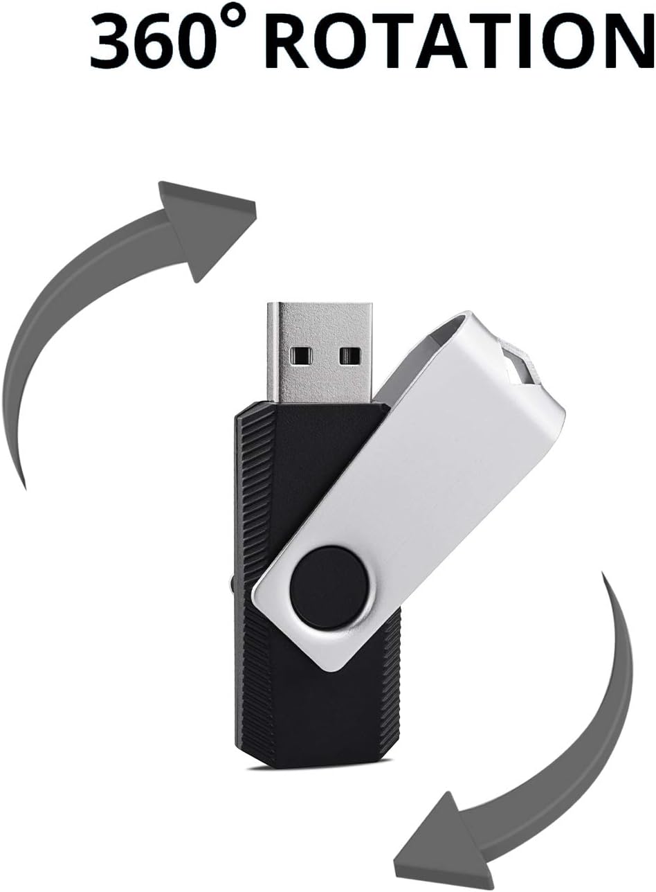 KEXIN 16GB USB Flash Drive Bulk 100 Pack 16G Thumb Drive Swivel Drive USB 2.0,Black,16GB 100 Pack