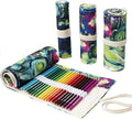 DIYOMR 24/36/72 Slots Pencil Wrap Pencil Rolls, Artist Colored Pencils Roll Up by DIYOMR