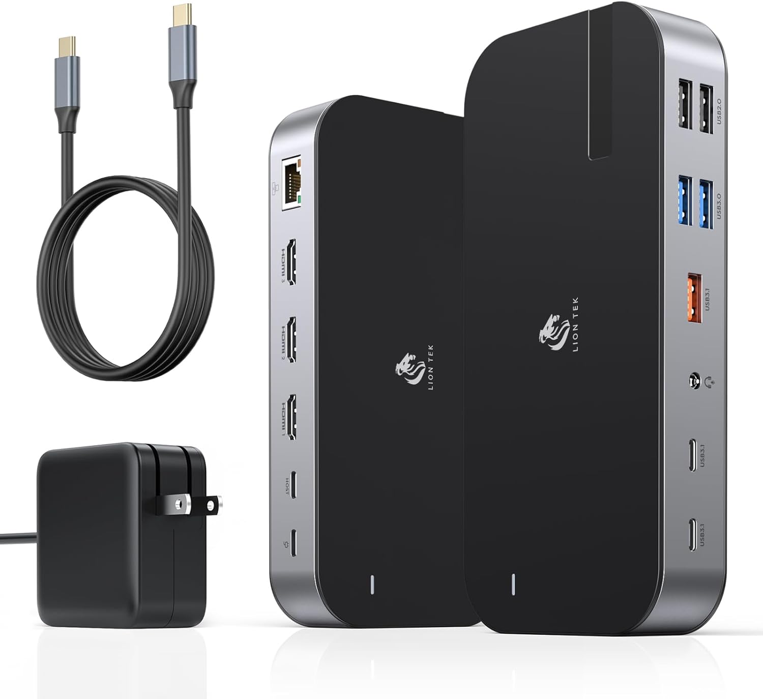 Laptop Docking Station,16 in 1 Docking Station USB C Docking Triple Monitor,USB C Dock Station with 3 HDMI,PD 100W, USB 3.1/3.0/2.0,RJ 45 Ethernet,SD/TF,Audio for Dell/Lenovo（Including Charging）