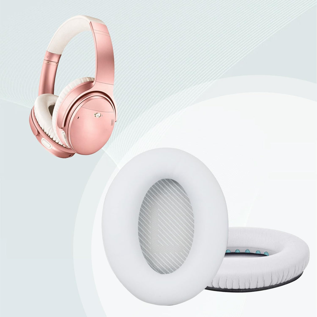 Replacement Earpads Cushions for Bose QuietComfort 35 & Quiet Comfort 35 II, Headphones Ear Covers Ear Pads for Bose QC35/QC35II/25/15 QC2 / Ae2 / Ae2i / Ae2W / Sound Link/Sound True-White