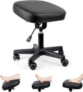 Footrest Stool Under Desk Adjustable Height and Tilt Angle Footrest Ottoman Ergonomic Foot Stool with Wheels 360° Rolling for Home Office (New Black)
