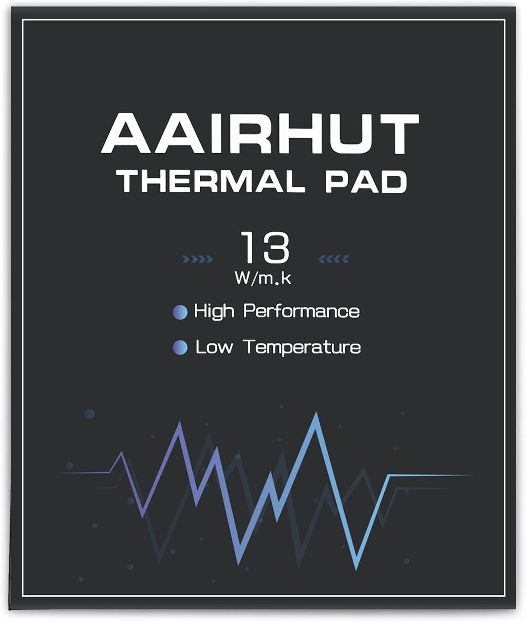 Aairhut Thermal Pad 13W/mK, 120x120x1mm Silicone Cooling Pad GPU CPU Non Conductive Heat Resistance Extreme Odyssey Cover with Dual Self-Adhesive Films for PC Laptop Heatsink/GPU/CPU/LED