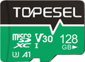 TOPESEL 128 GB Micro SD Card, 4K Camera Pro, UHD Video for GoPro, Action Camera, Drone, Smartphone, R/W up to 90/35 MB/s MicroSDXC Memory Card UHS-I U3 A1 V30