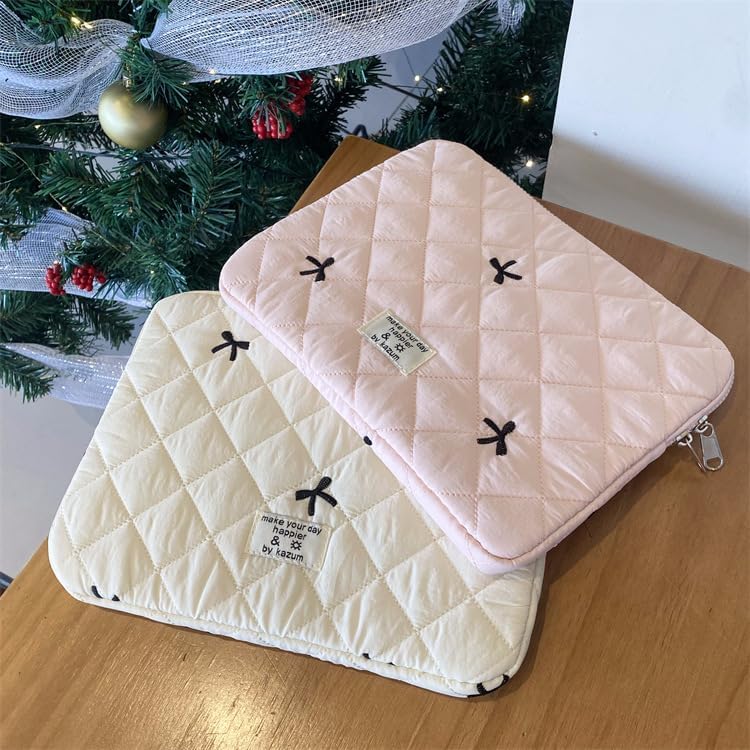 Cute Bow Graphic Carrying Laptop Bag Y2K Preppy Laptop Sleeve Case Bag Kawaii Pad Computer Protect Case Pouch (11 inch,Pink)