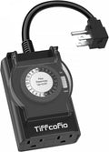 Outdoor Timer Outlet Waterproof, 24 Hour Mechanical Light Timer Outdoor, 2 Grounded Outlets for Home and Garden, 15A 1/2HP, Heavy Duty, ETL Listed (1 Pack)