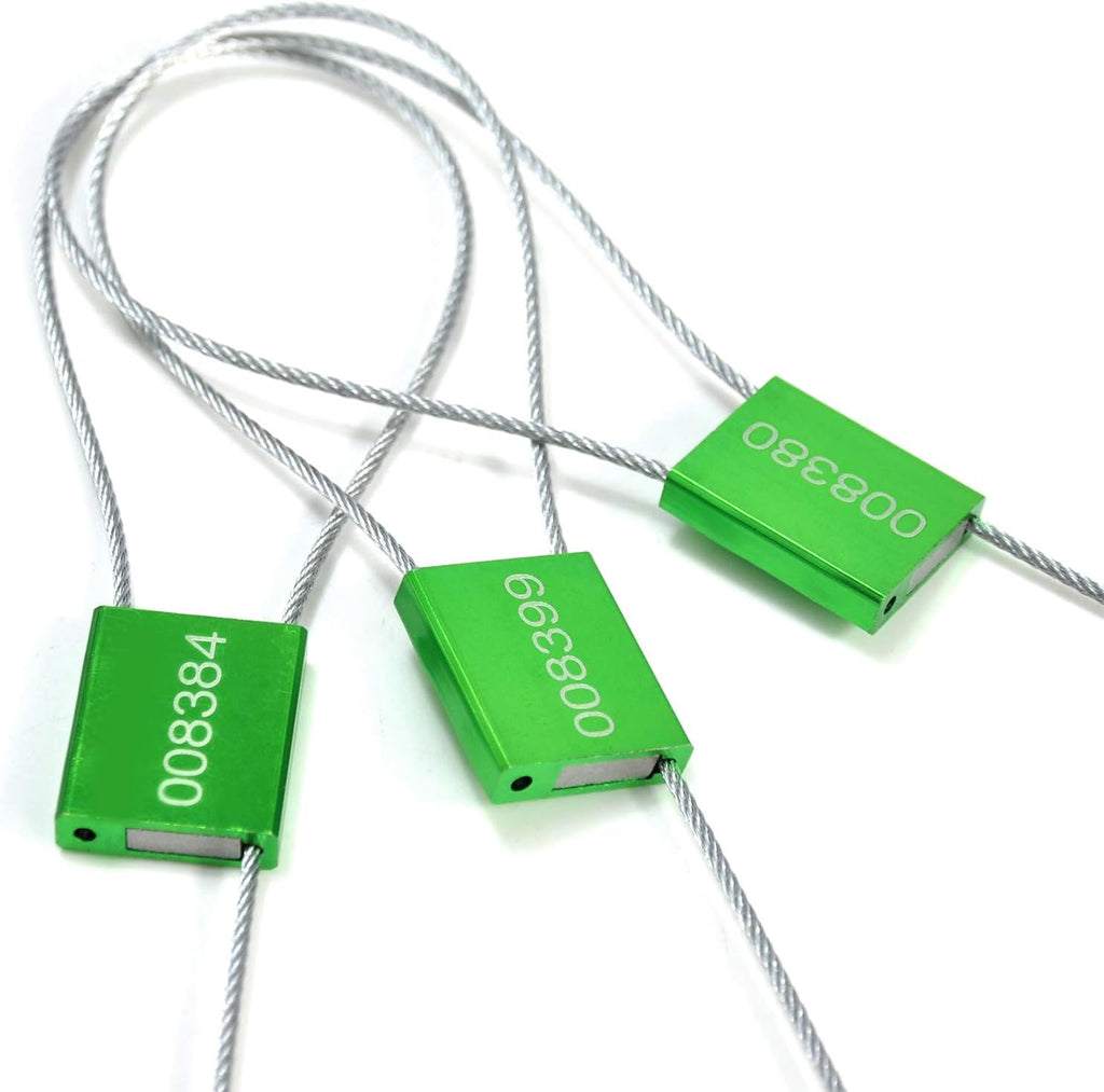 Tamper Evident Pull Tite Security Cable Seals Alumium Alloy Shipping Container Tags ISO 17712 Standard (Pack of 100, Green)