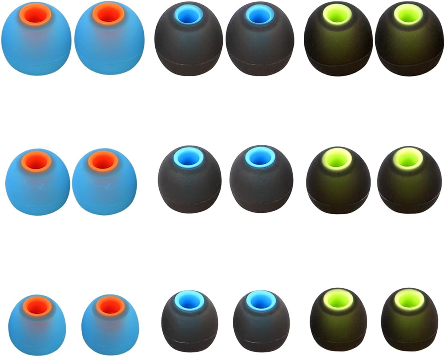 Silicone Replacement Earbud Tips Earbud Covers Ear Tips Fit for in-Ear Headphones (Inner Hole 3.8mm -5.1mm) Earbud Replacement Tips 9 Pairs