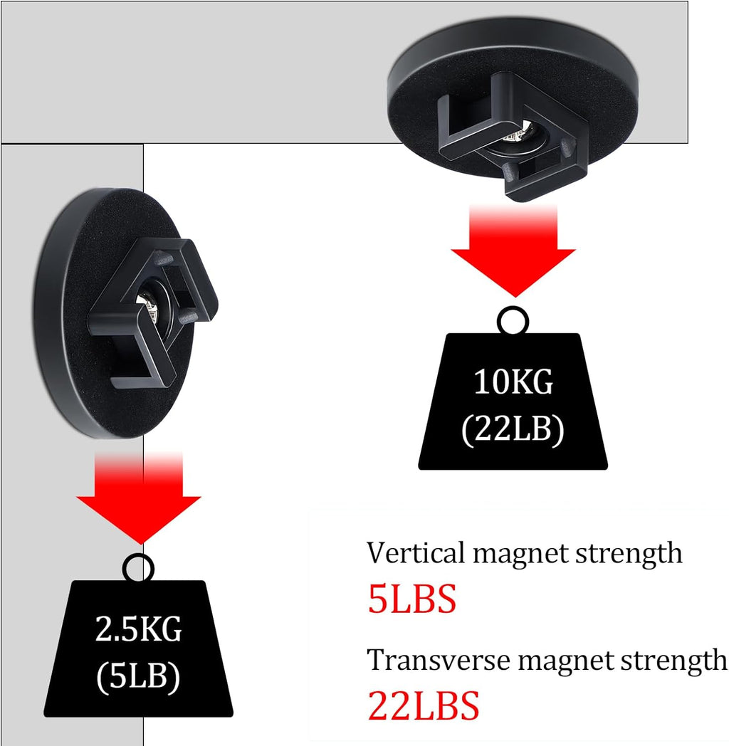 Yookeer Magnetic Zip Tie Mount Base Black Magnetic Cable Clips Wire Holder Multipurpose Cable Ties Management Base Electrical Supplies for Wire