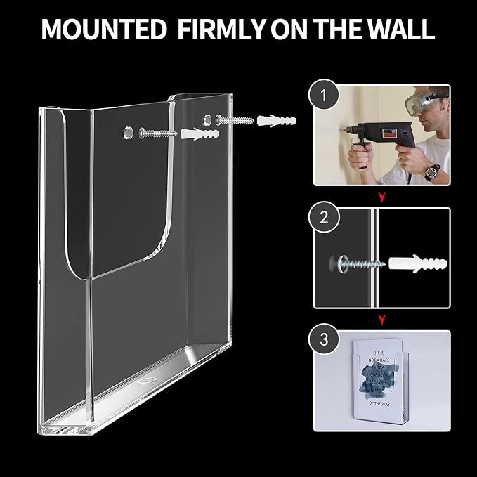 zavekia Acrylic Brochure Holder, 4 Packs 8 x 11.5 Inches Brochure Holder Wall - Image 3