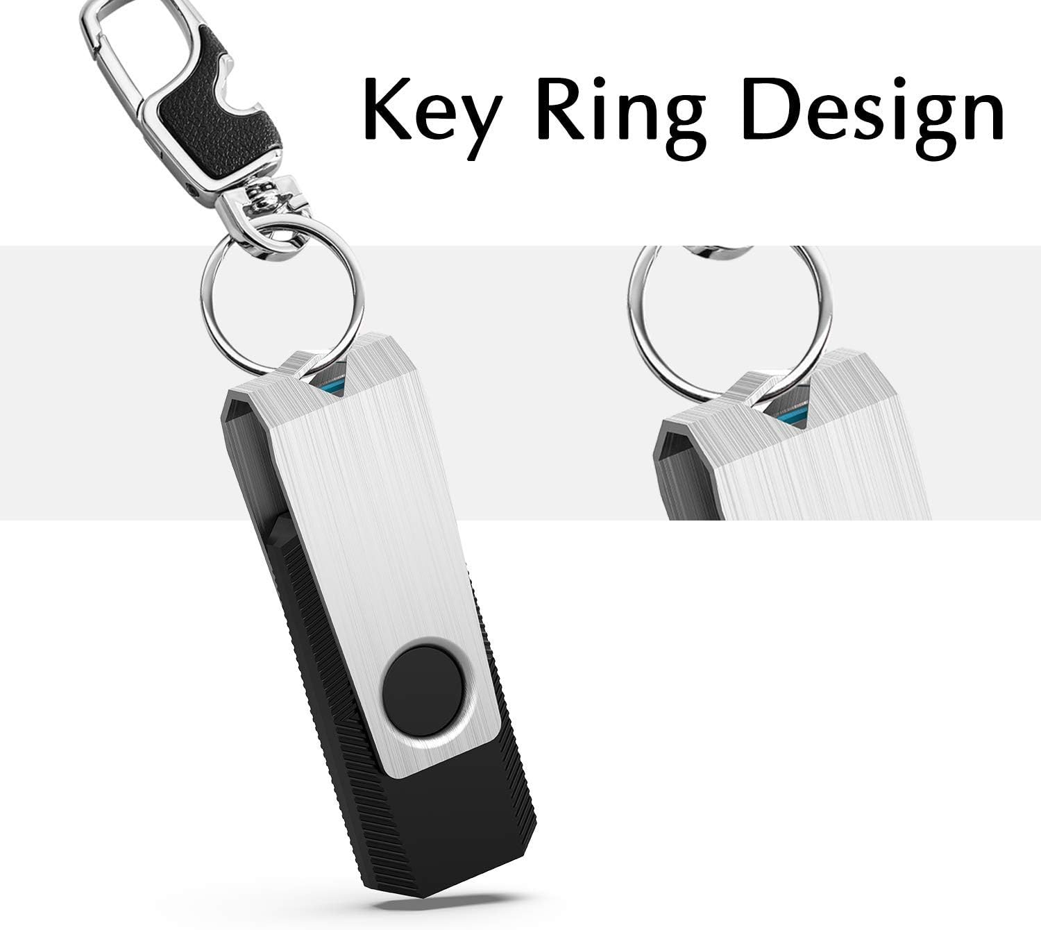 KEXIN 10 Pack USB Flash Drive - 64GB Thumb Drive with Swivel, Black (64GB, 10 Pack)