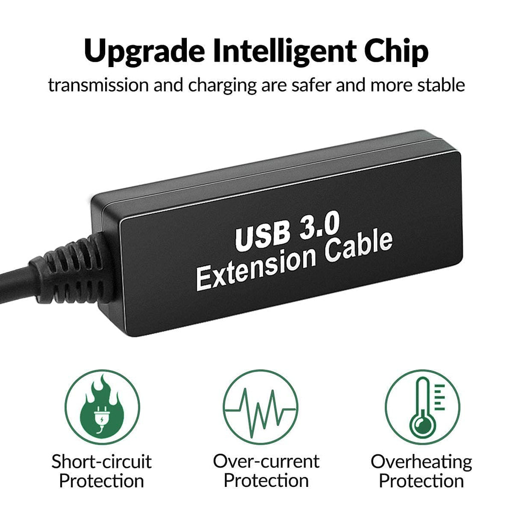 25Feet Active USB 3.0 extension cable,USB 3.0 Extension Cord A-Male A-Female,With Expansion Chipset Signal Boosters, Compatible With Oculus Quest 3,VR, Xbox, PS4, Webcam,etc.
