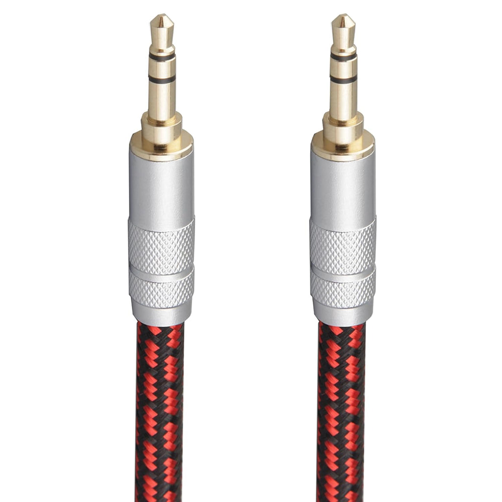 Audiophile High Purity Copper Aux Audio Cable 3.5mm Male to 3.5mm Male Audio Auxiliary Cord Gold-Plated Stereo HiFi Adapter Cable (Straight to Straight, 6.5ft/2m)
